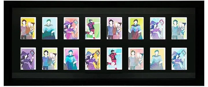 Schwarzer Trading Card Ausstellungsrahmen mit 16 Plätzen