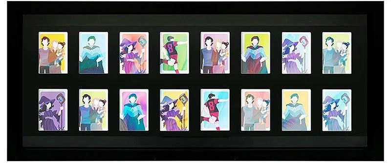 Schwarzer Trading Card Ausstellungsrahmen mit 16 Plätzen