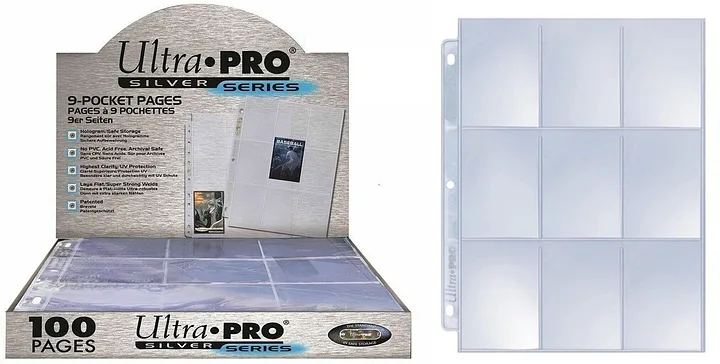 ULTRA PRO Transparentes Blatt 9 Taschen Silver 1pz