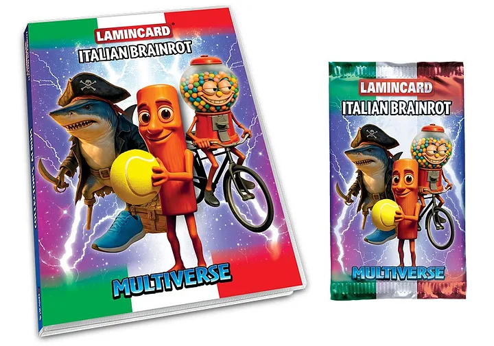Lamincard Italienisch BRAINROT Multiverse Album + 1 Booster