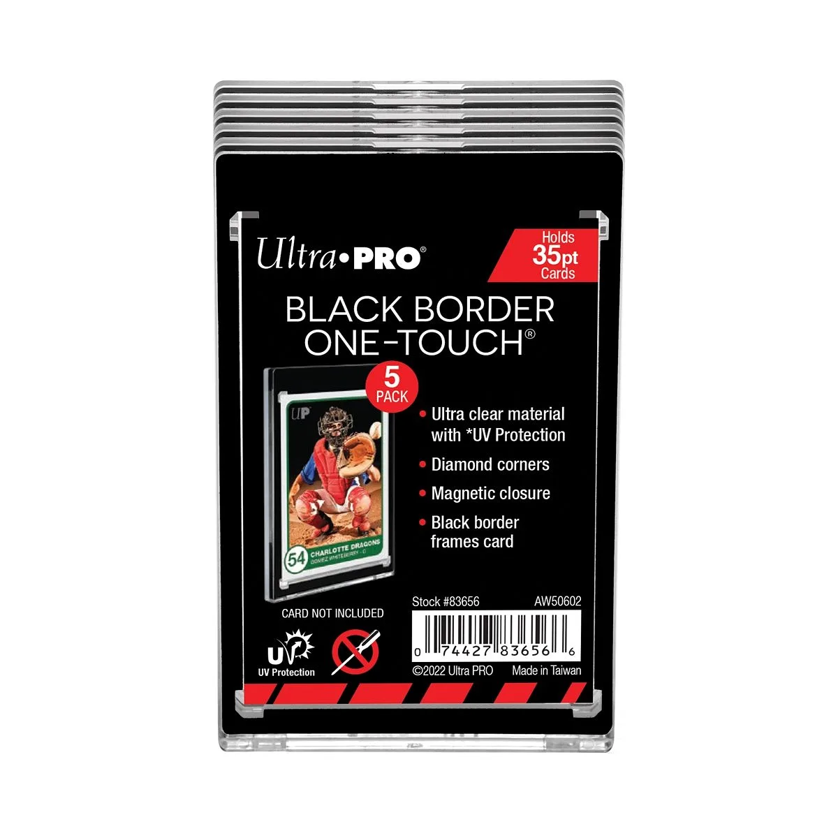 ULTRA PRO - 35PT Black Border UV ONE-TOUCH Magnetkartehalter (5 pcs x Pack)