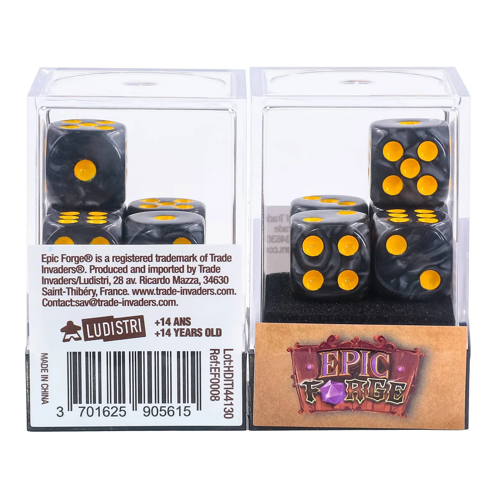 EPIC FORGE 5 Würfel-Paket - Schwarzperle