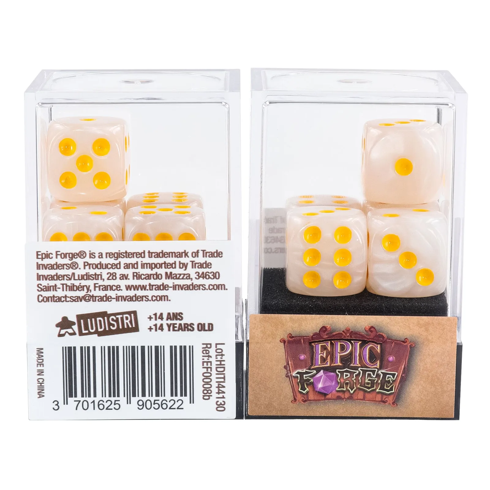 EPIC FORGE 5 Würfel-Paket - Weißer Perlmutt