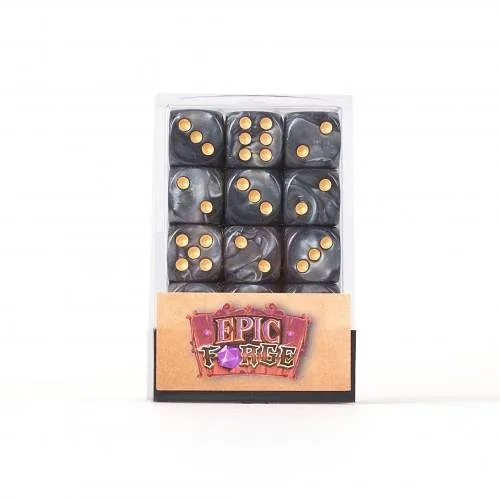 EPIC FORGE 36 Würfel-Pack 6 Seiten - 12 mm - Schwarz