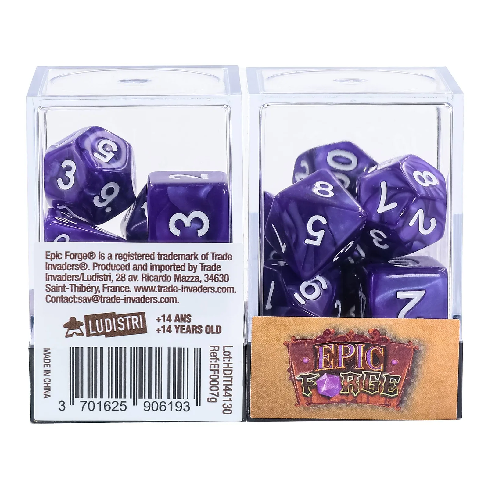 EPIC FORGE 7 Würfel-Pack - Perlviolett