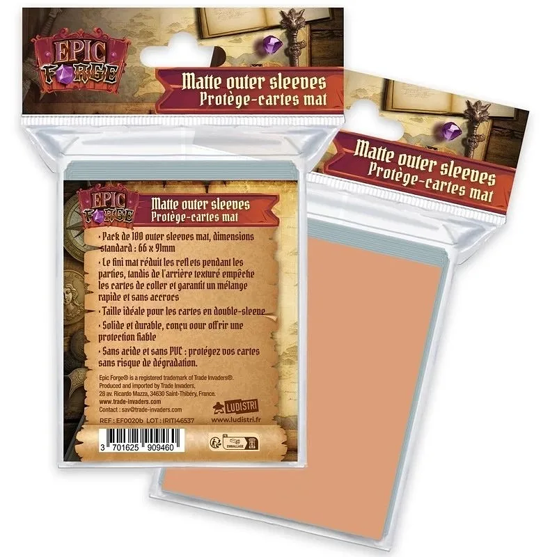 EPIC FORGE Outer Sleeves Mat (66*91 mm) x100 (100 mikron) - HELLENISCH ORANGE