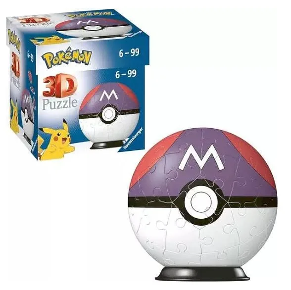 RAVENSBURGER Pokémon Masterball violett 3D Puzzleball 54 Teile