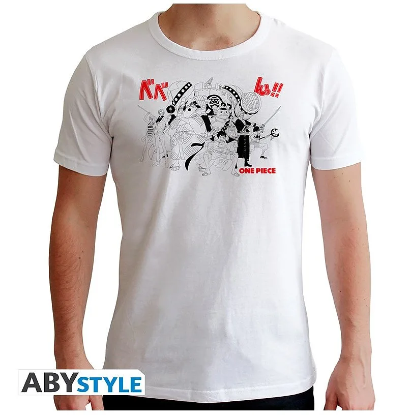 ONE PIECE - Weißes T-Shirt new fit - Full Crew*Medium - Männer-T-Shirts