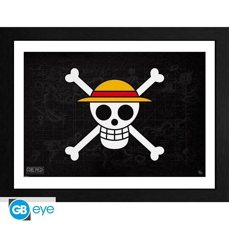 ABYSTYLE ONE PIECE - Poster in Rahmen: "Skull" (30x40)