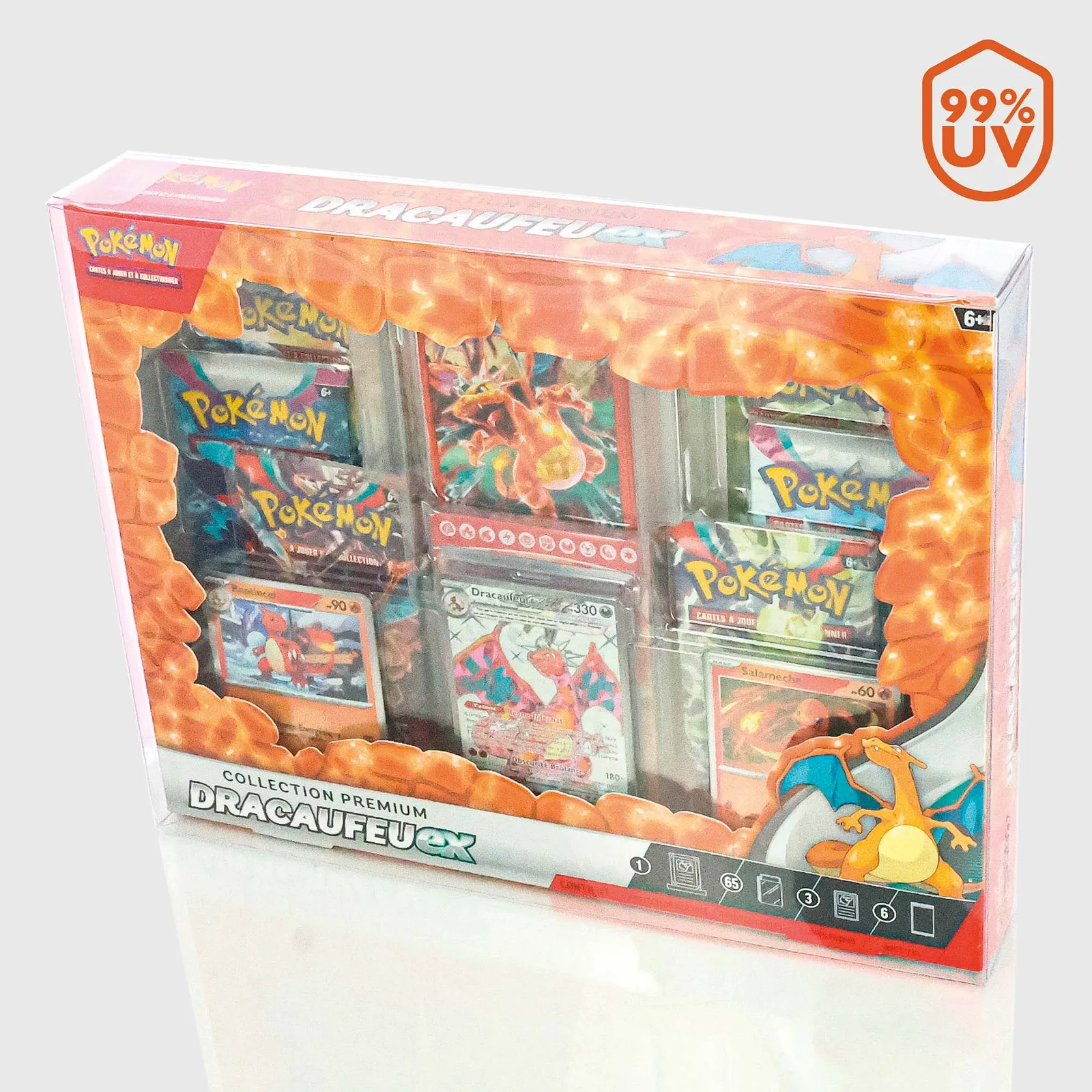 PHOENIX SHIELD Kristallbox Protec 99% UVR Pokemon Premium 7 Booster (X12)