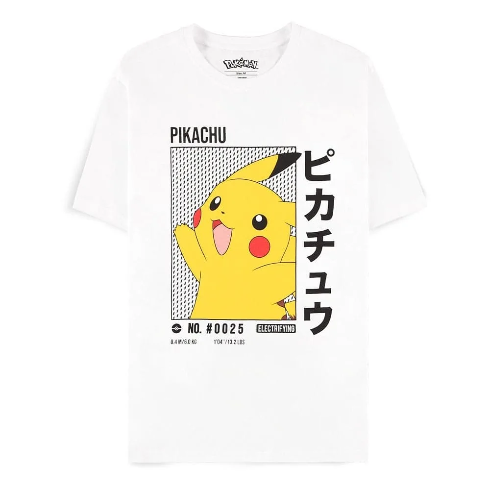 DIFUZED Pokémon - Weiss Pikachu Männer kurzärmeliges T-Shirt S
