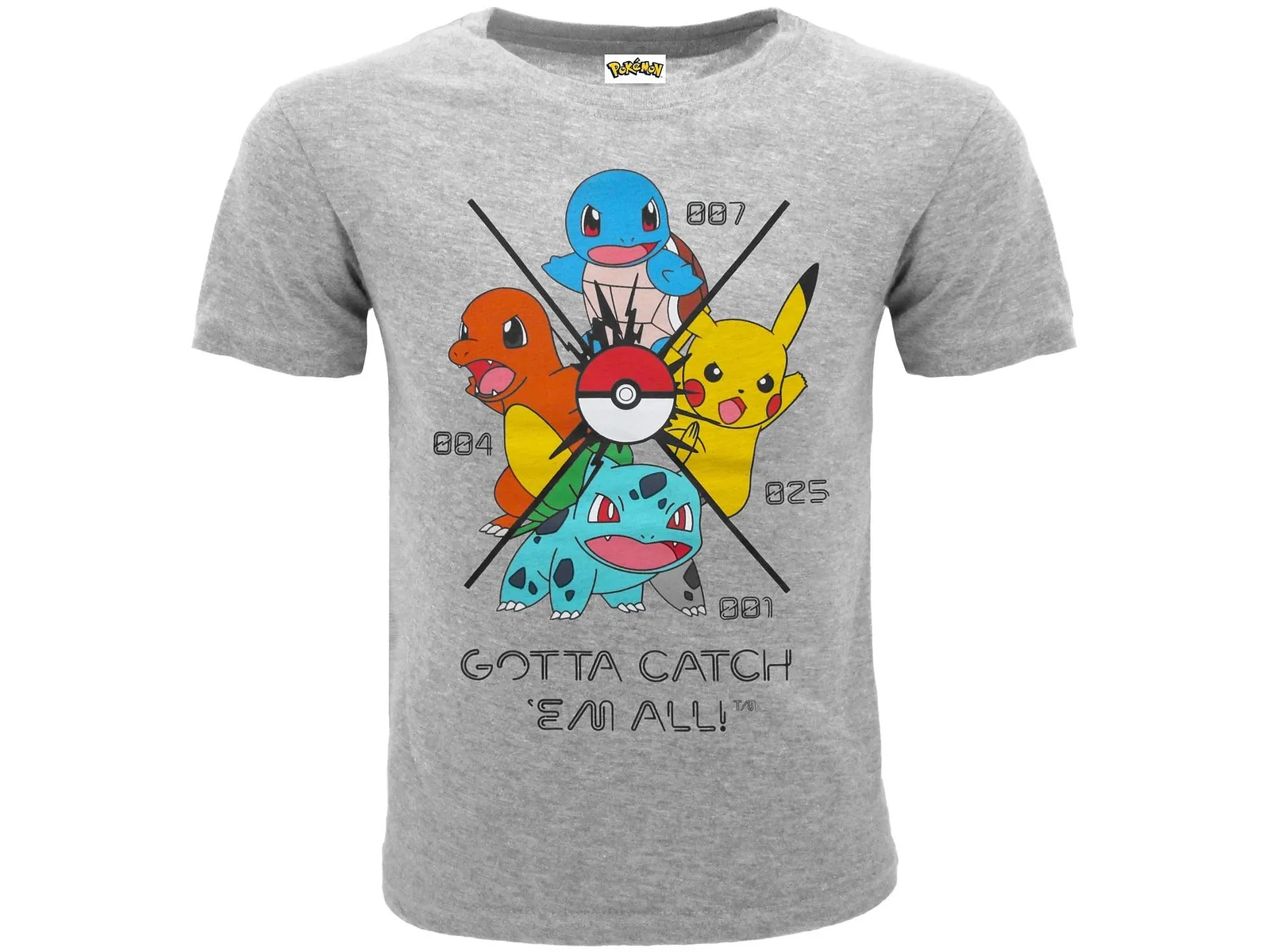 T-Shirt Pokemon - Gotta Catch 'Em All Grau 12/13