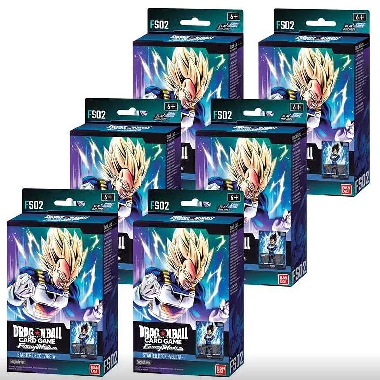 BANDAI DRAGON BALL SUPER FUSION WORLD Starter Deck FS-02 (3. Welle) Anzeige 6x - VEGETA - ENG