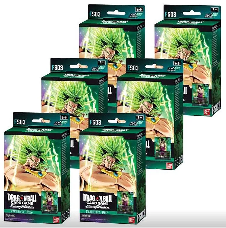 BANDAI DRAGON BALL SUPER FUSION WORLD Starter Deck FS-03 (3. Welle) Anzeige 6x - BROLY - ENG