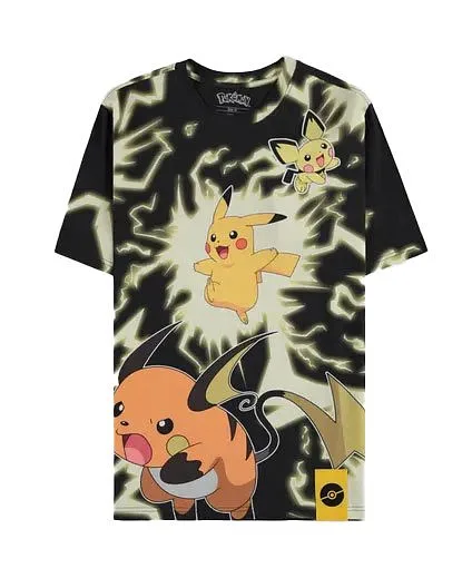 T-Shirt Pokemon Pikachu Evolution Lightning S