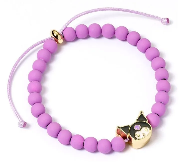 Hello Kitty Violette Perlen Armband mit Kuromi Anhänger