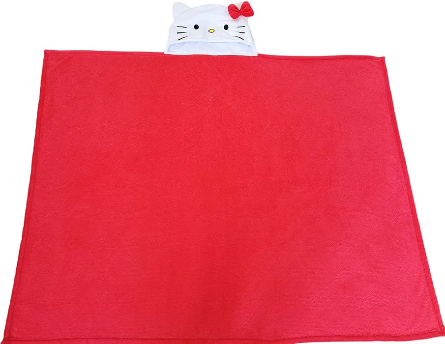 Pelzdecke mit Kapuzenkragen Hello Kitty Rosafarbener Schleier