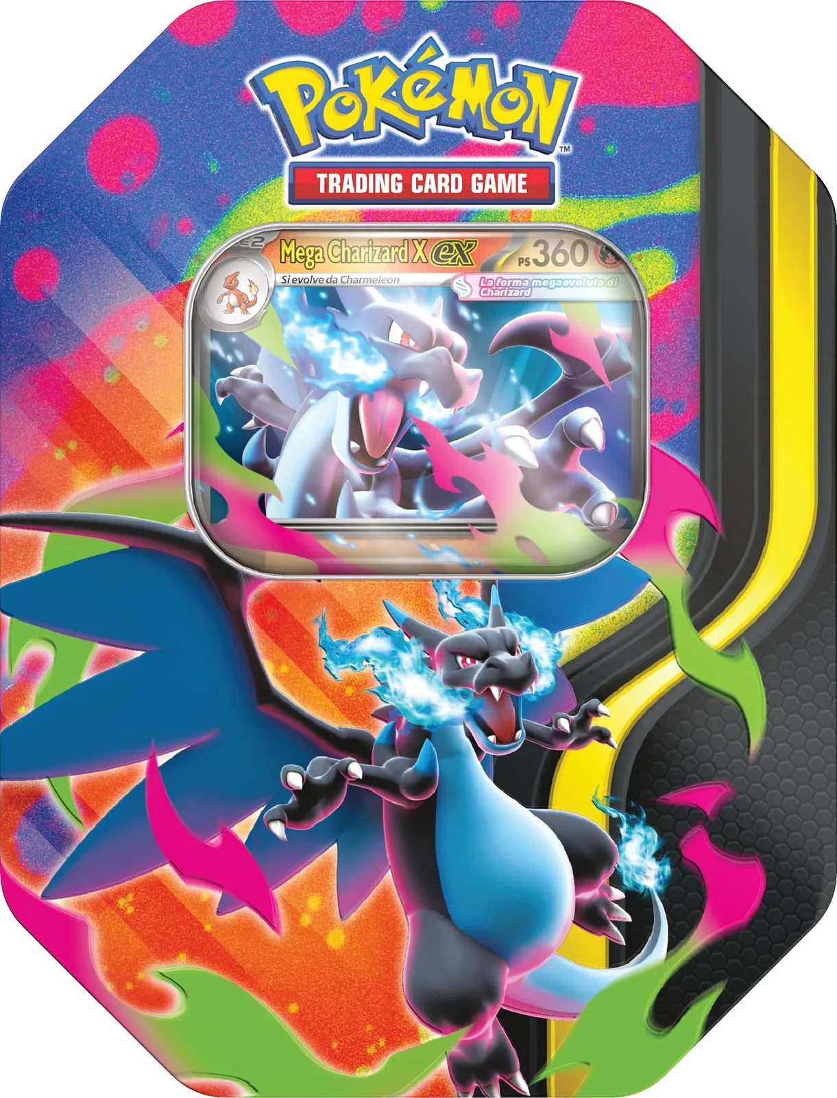 Pokémon GCC Mega-Entwicklung – Collection-Tin-Box Mega Charizard X-ex (ITA)