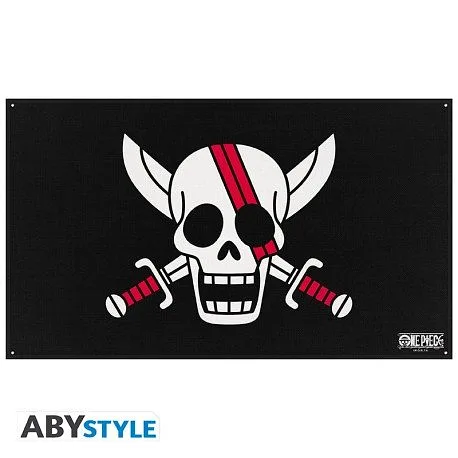 ABYSTYLE ONE PIECE - Reproduktionsflagge: "Red hair Pirates" (70x120)