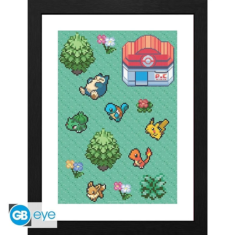 ABYSTYLE ONE PIECE - Gerahmtes Poster: "Pixel Art" (30x40)
