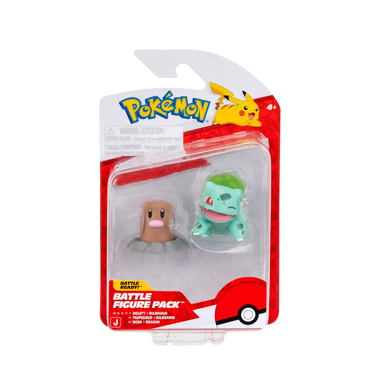 JAZWARES Battle Figure Pack: Pokemon - Rotohr & Bulbasaur