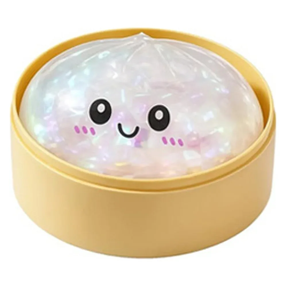 Squishy Bun Rainbow Mystery – Glitter Baozi Stressabbau-Squishy 15 cm mit Körbchen (Farbe ist eine Überraschung)