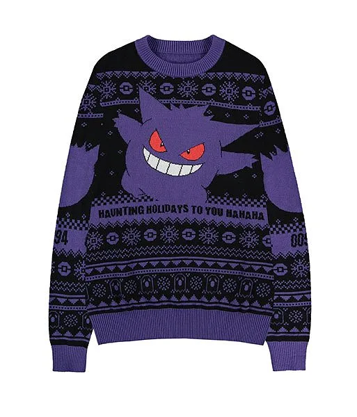 Pokemon Weihnachtspulli Gengar Haunting Holidays XS